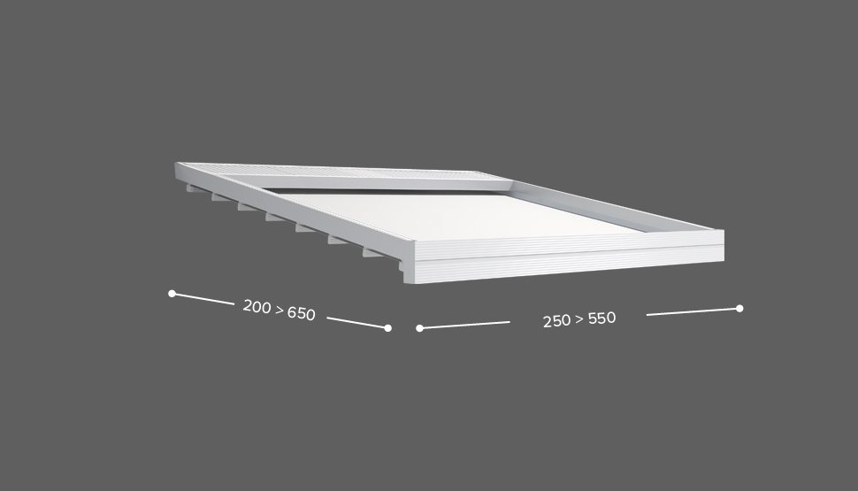 QUADRA WALL - Ostrešje brez stebrov / 1 modulno